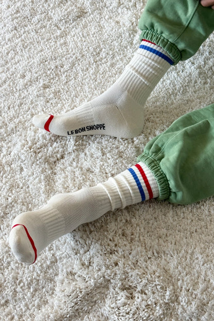 Extended Boyfriend Socks in Milk