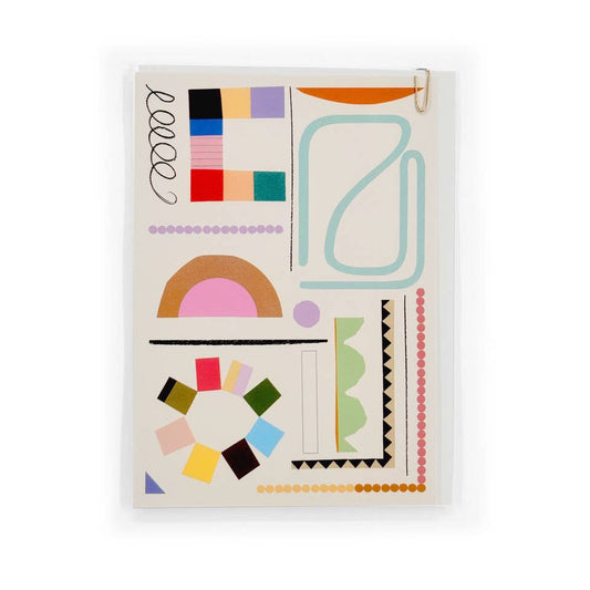 Colourful Abstract Wheel Collage Greetings Card