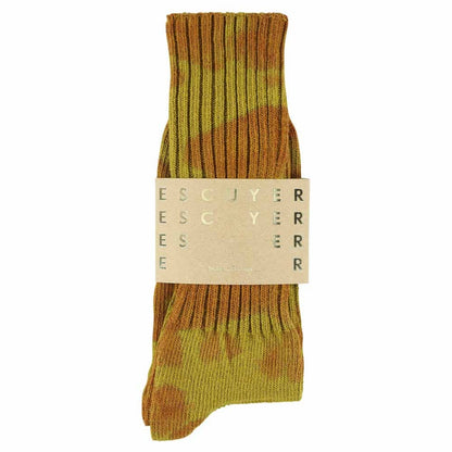 Tie Dye Socks in Rust & Mustard