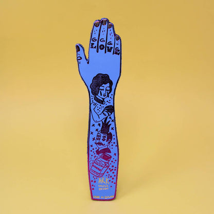 Tattooed Arm Leather Bookmark