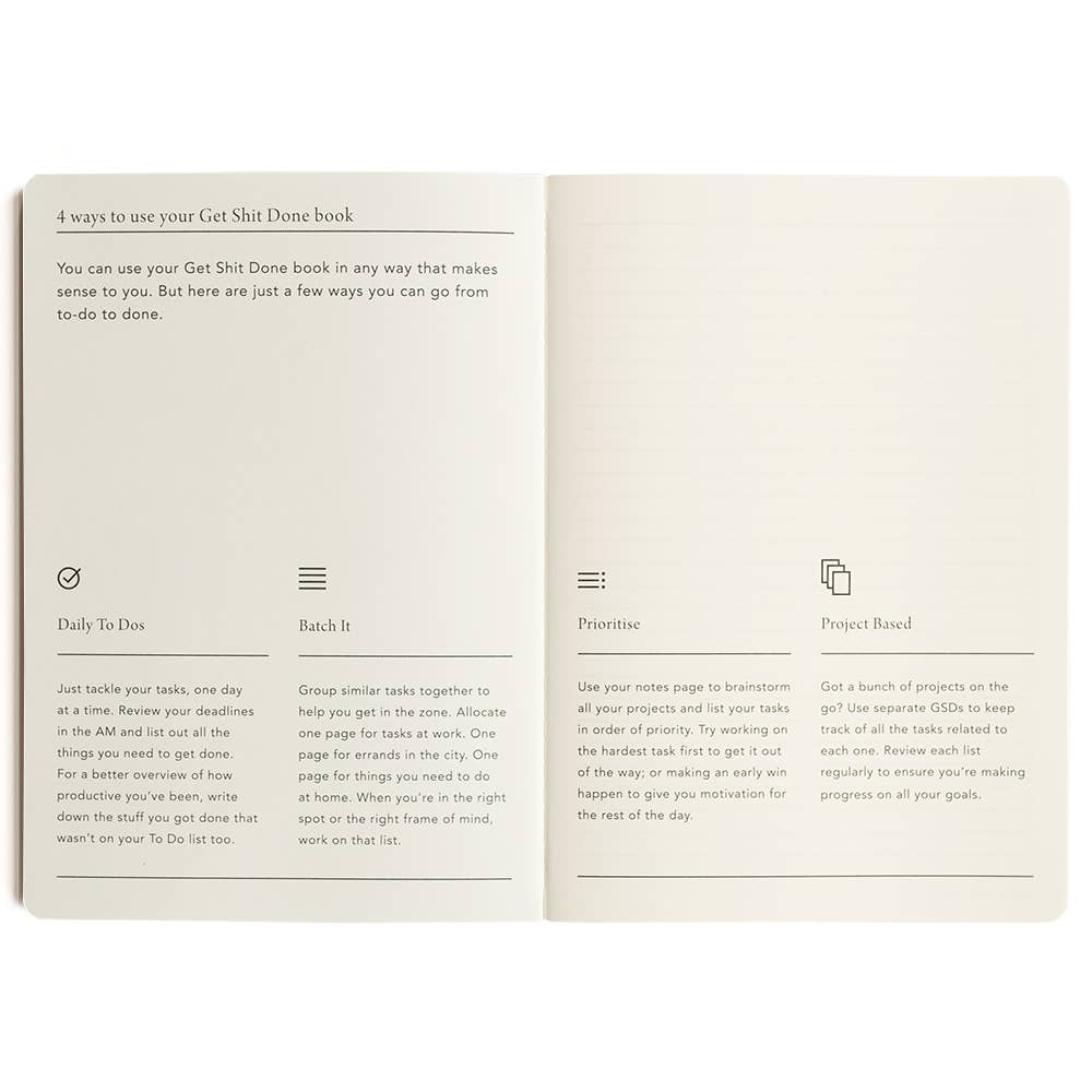 Get Shit Done A5 Productivity Notebook in Element Blue