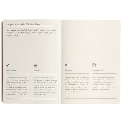 Get Shit Done A5 Productivity Notebook in Element Blue
