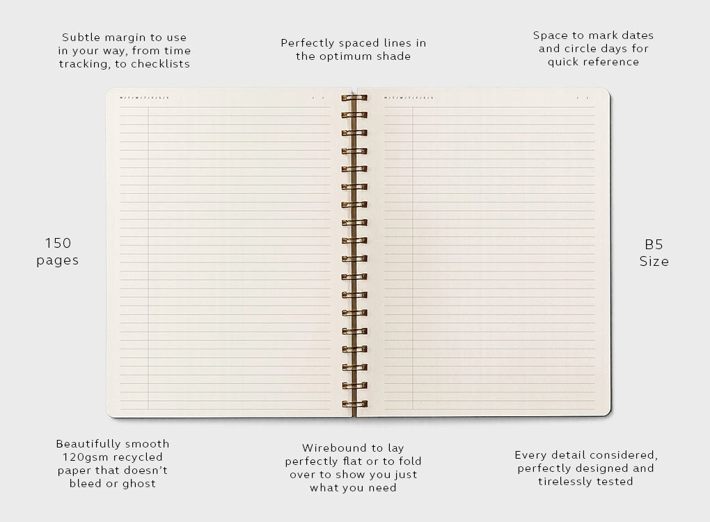 Form B5 Wirebound Notebook in Sage Green