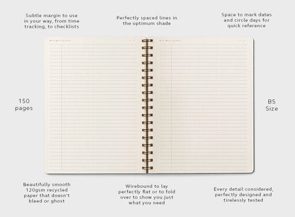 Form B5 Wirebound Notebook in Sage Green