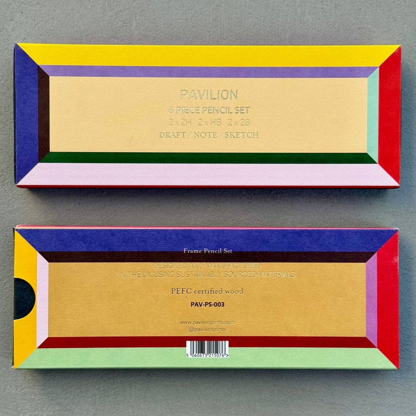 Graphic Colour Block Frame Pencil Set
