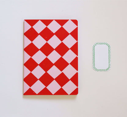 Red & Pink Chequered A5 Sketchbook