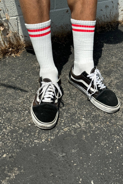 Extended Boyfriend Socks in Clean White