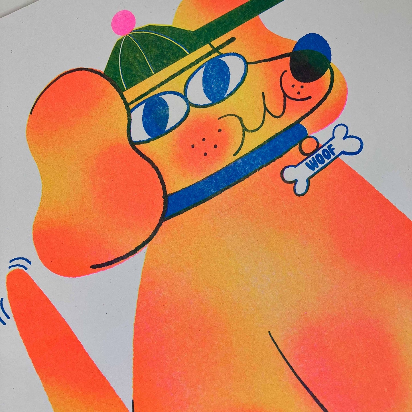 Orange Doggo A3 Risograph Art Print