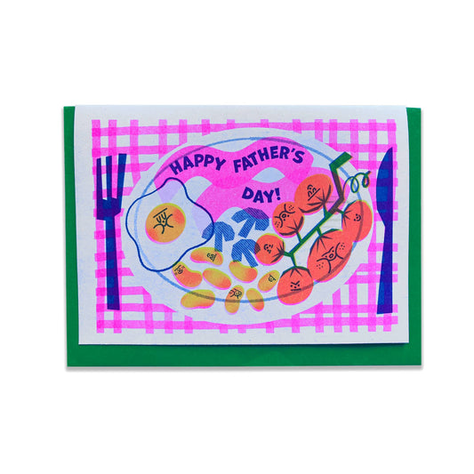 Breakfast Happy Father's Day Riso Print Card