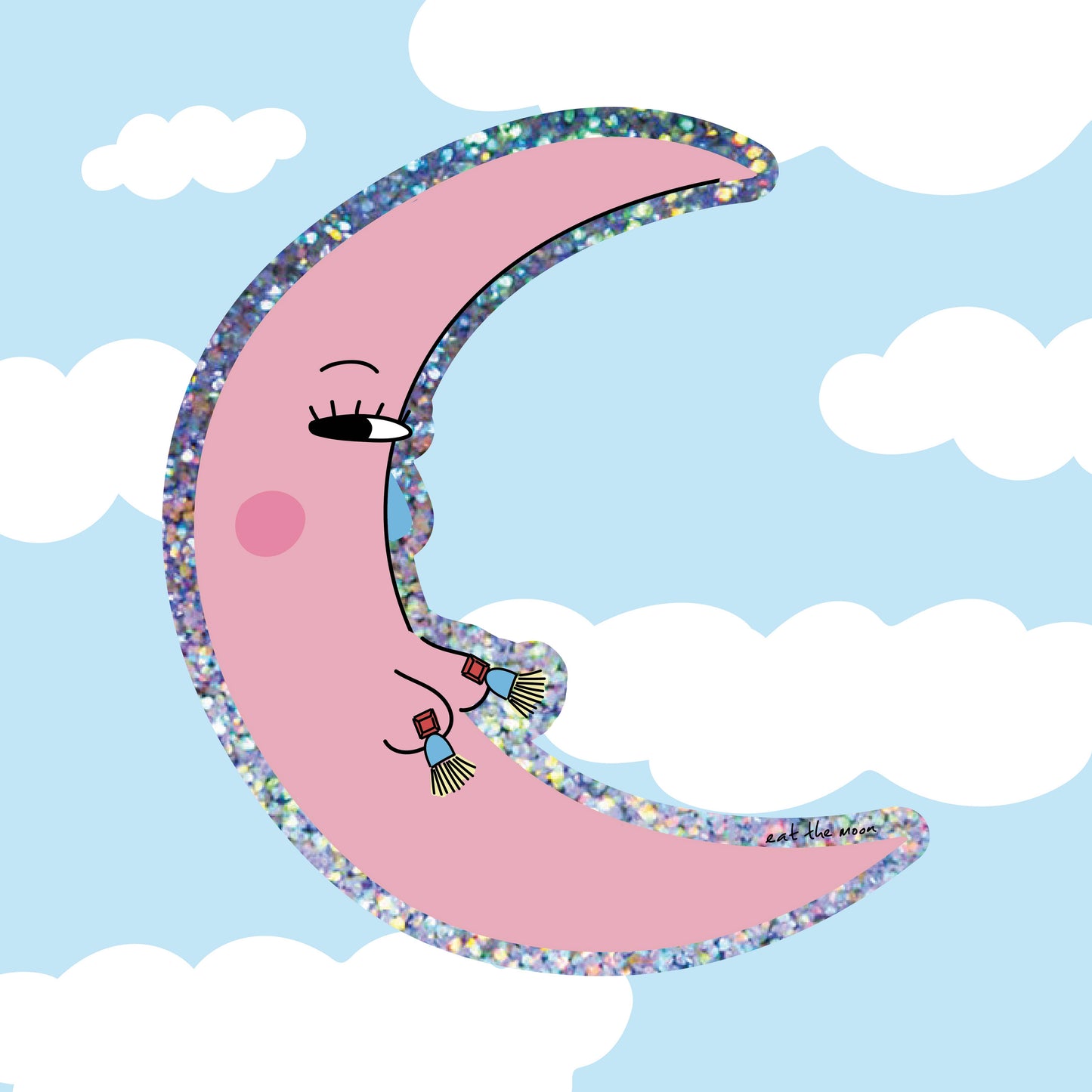 Cheeky Moon Die Cut Vinyl Sticker