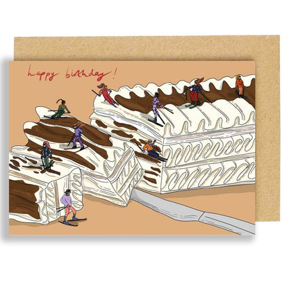 Skiing in Viennetta Birthday Card