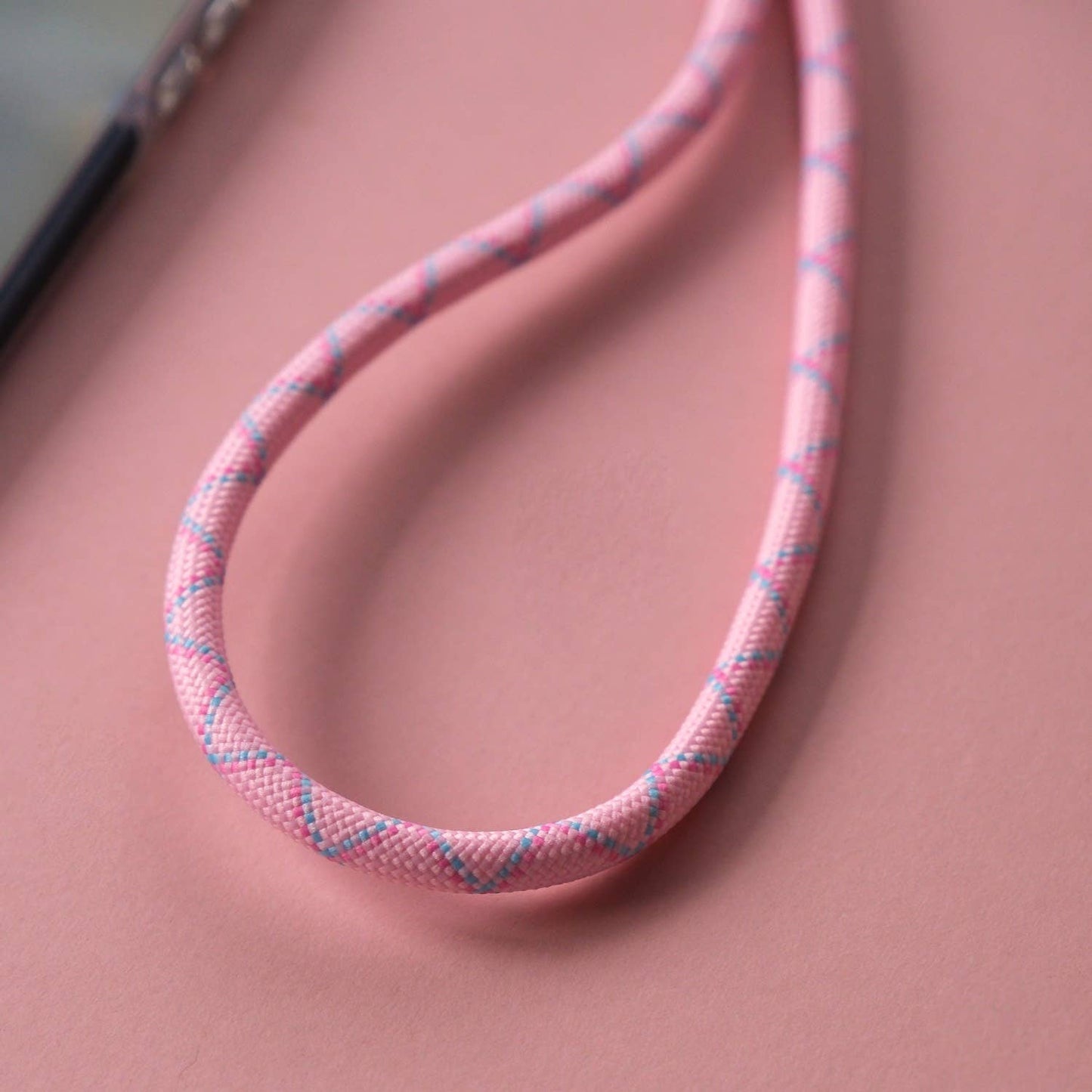 Crossbody Lanyard Phone Strap in Baby Pink & Blue
