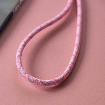 Crossbody Lanyard Phone Strap in Baby Pink & Blue