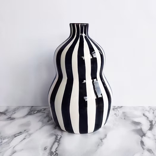 Black Stripe Large Gourd Vase