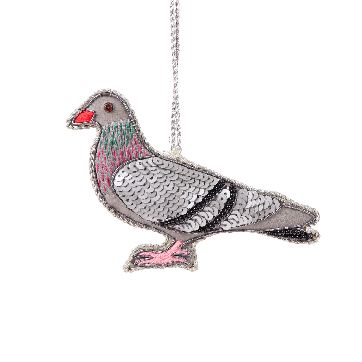 Pigeon Embroidered Christmas Decoration
