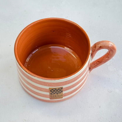 Terracotta Stripe Flat Mug