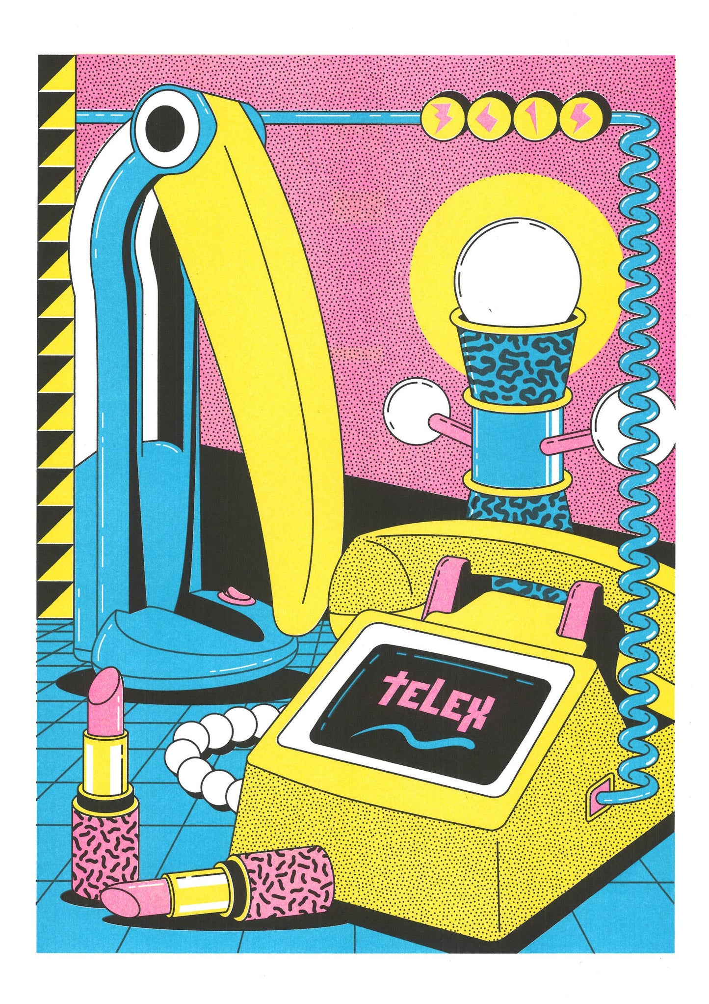 3615 Telex A3 Print by Freak City
