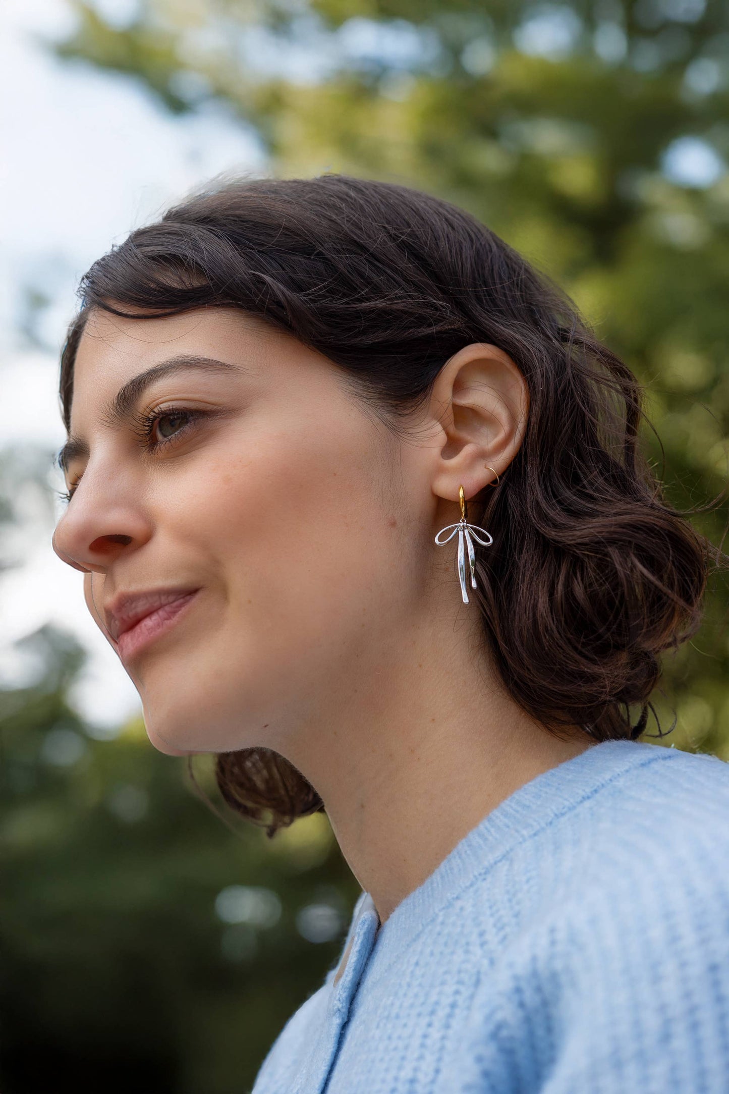 Bad to the Bow Hoops in Mixed Metal