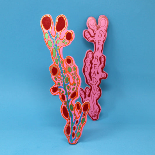Seareads Leather Bookmark in Hot Pink