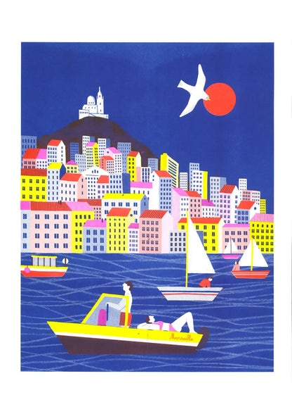 Marseille A3 Print by Popy Matigot
