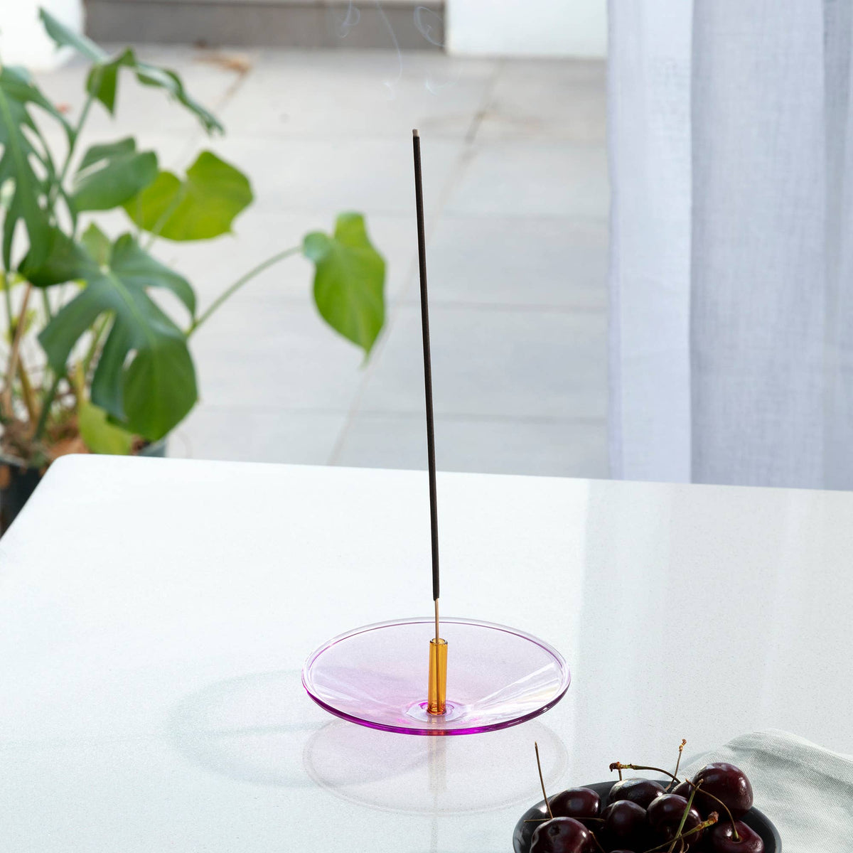 Float Glass Incense Holder in Lilac & Ginger