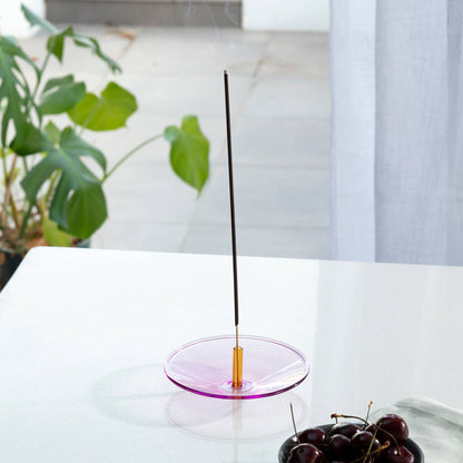 Float Glass Incense Holder in Lilac & Ginger