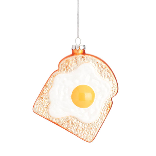 Fried Egg on Toast Christmas Bauble