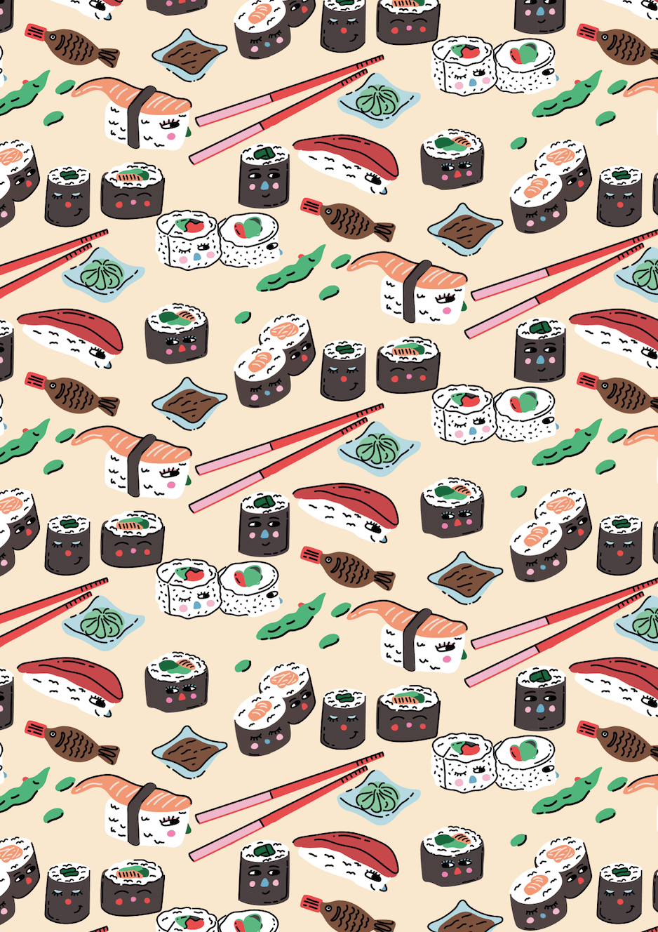 Oh! Sushi Gift Wrap Sheet