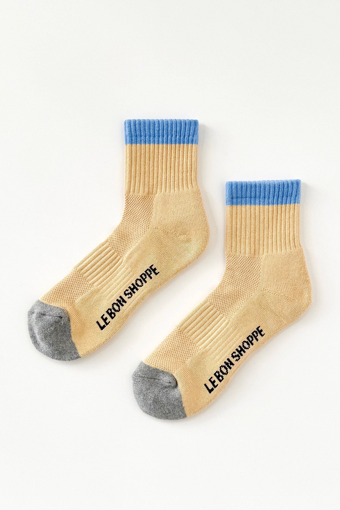Colour Block Girlfriend Socks in Yellow & Blue