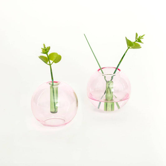 Duo Tone Mini Bubble Vase in Pink & Green
