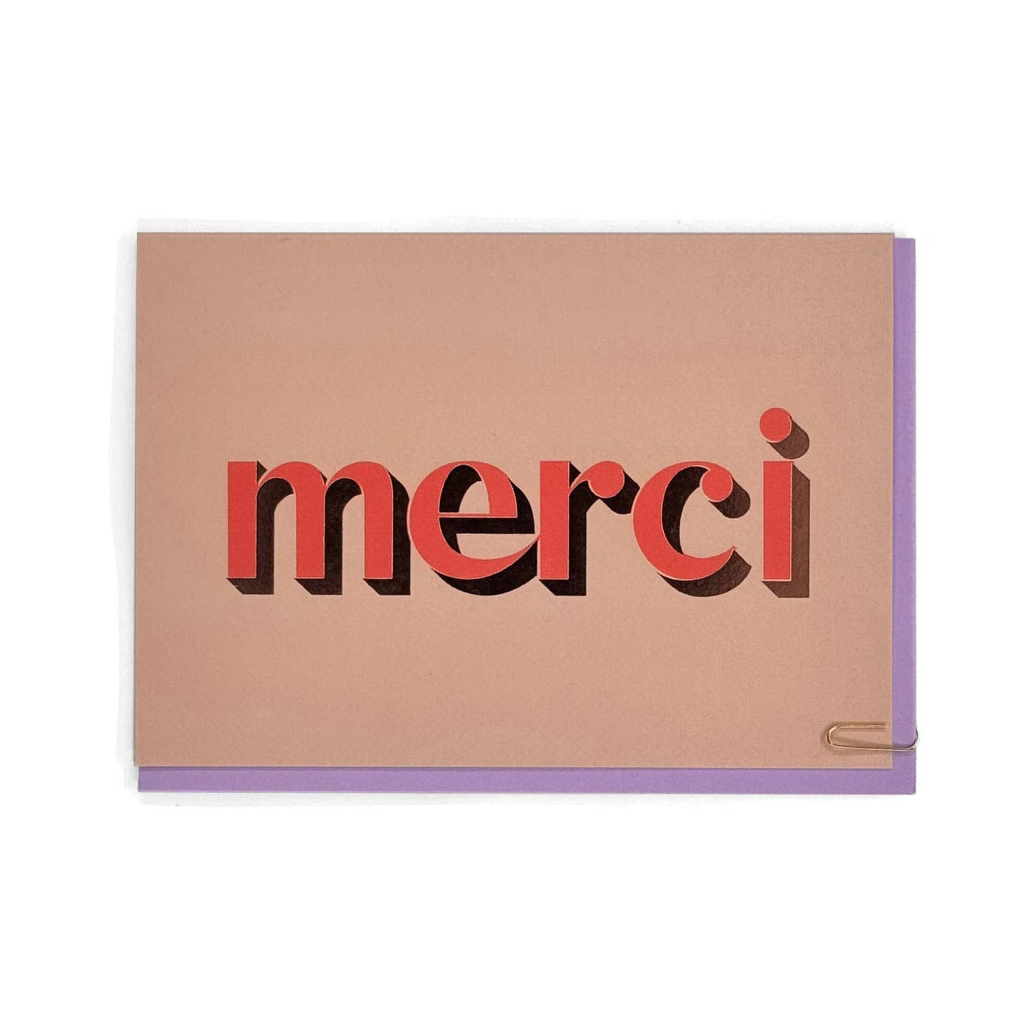Merci Foiled Font Greetings Card