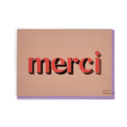 Merci Foiled Font Greetings Card