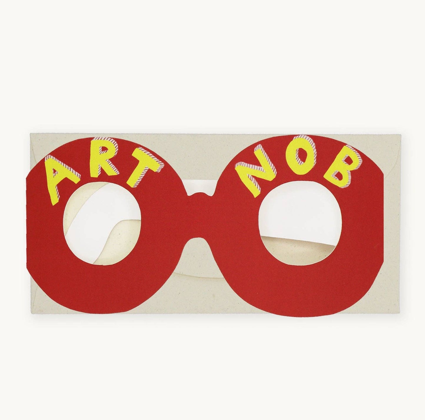 Red 'Art Nob' Glasses Greetings Card