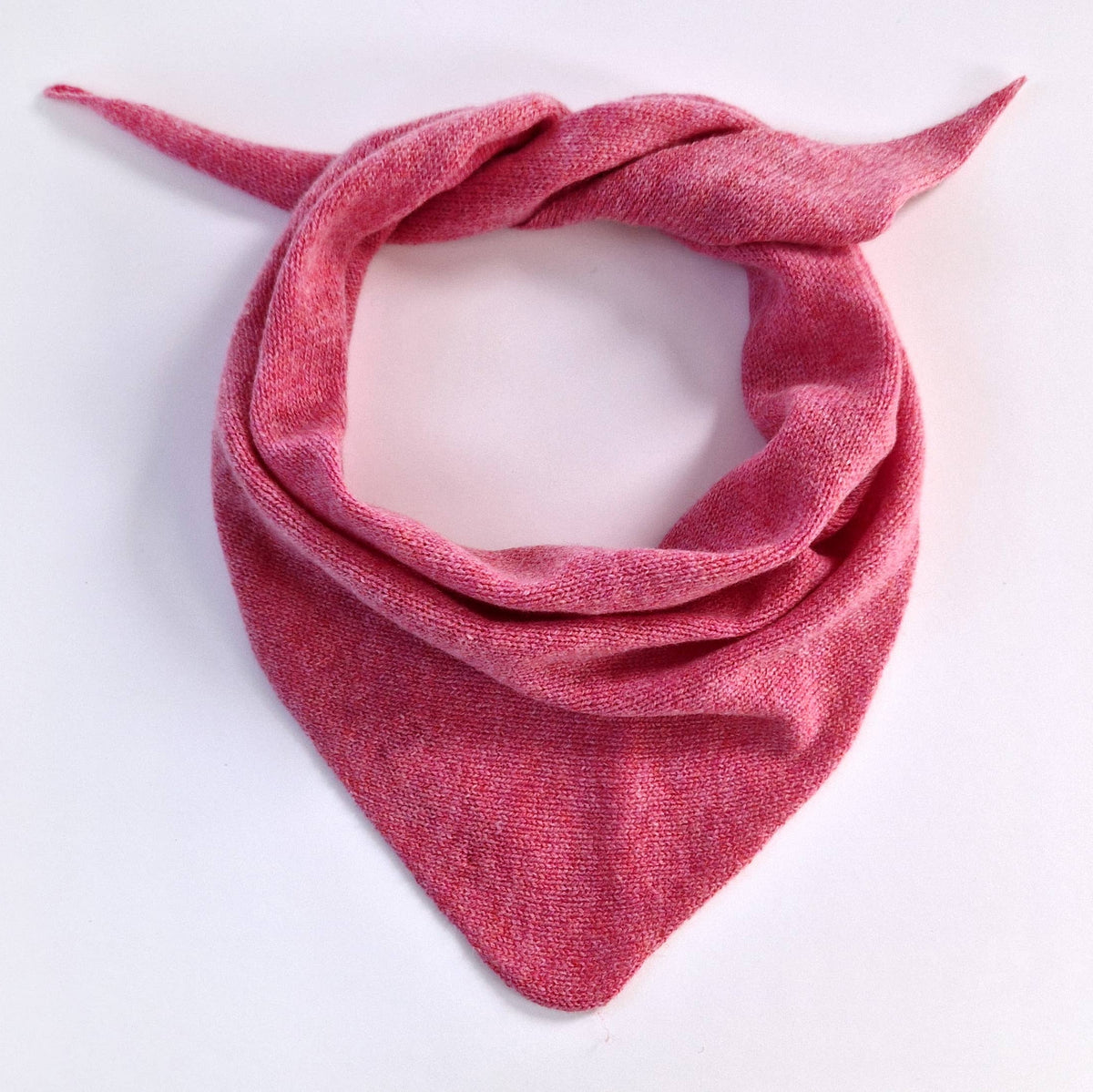 Lambswool Triangle Scarf in Nougat Pink