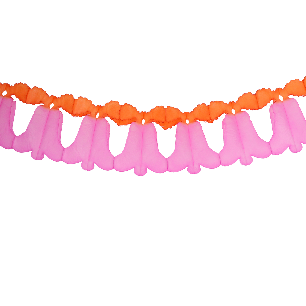 Paper Bell Garland in Pink & Orange
