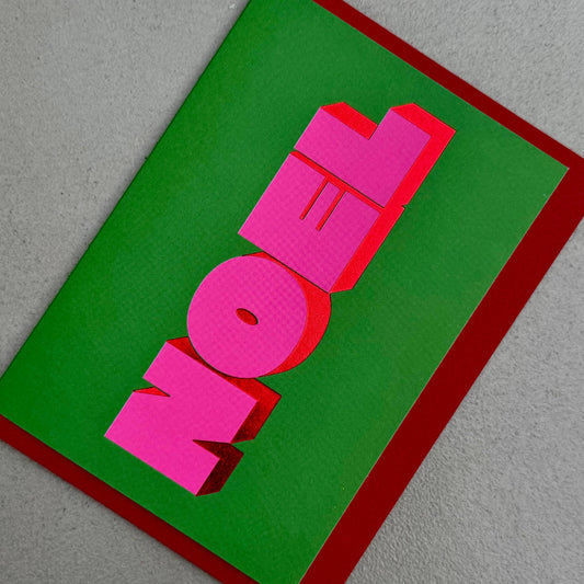 Noel Retro Typography Christmas Card