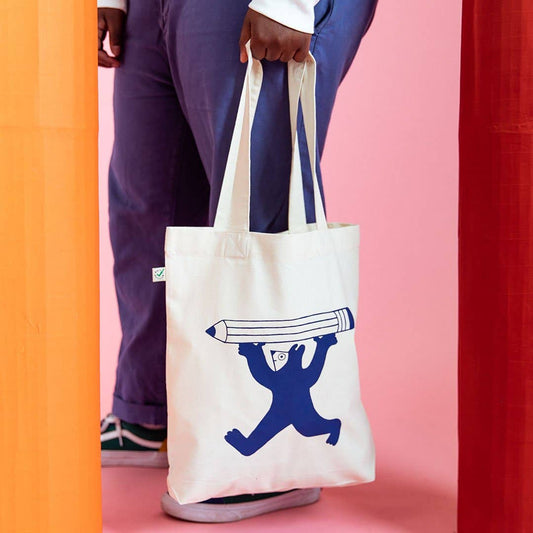 Pencil Person Tote Bag