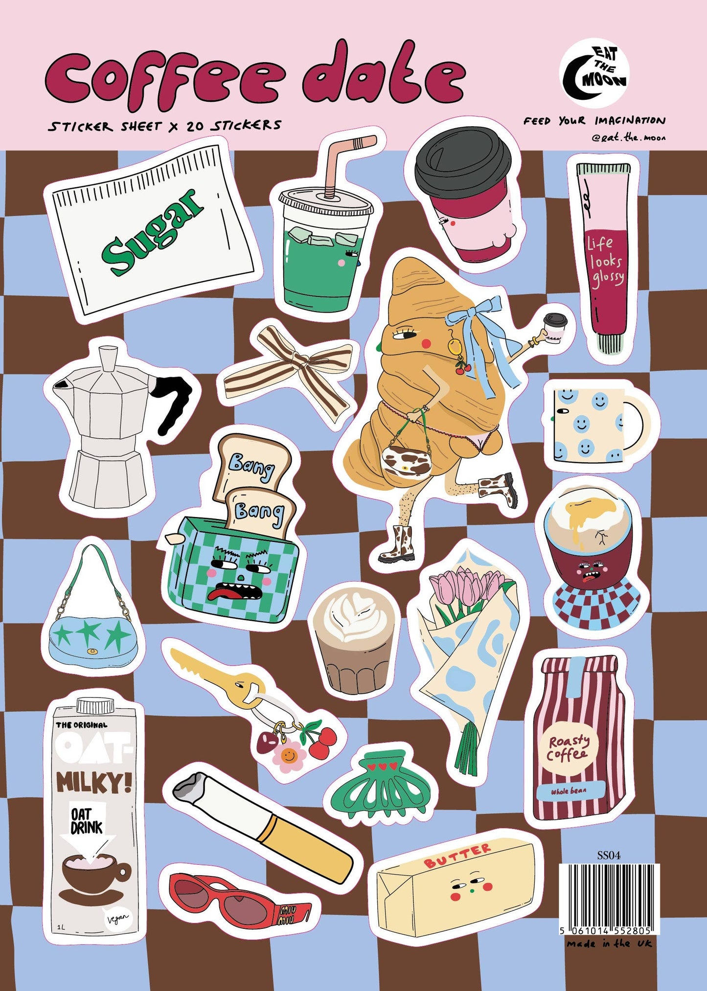Coffee Date Design A5 Sticker Sheet