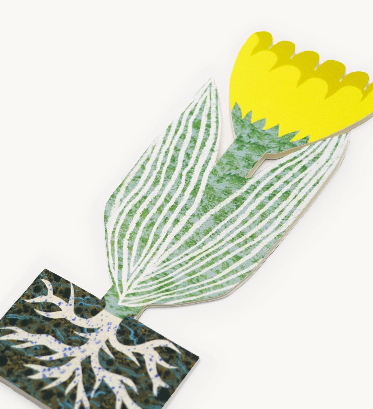 Yellow Rooty Flower Greetings Card
