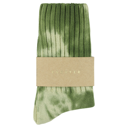 Tie Dye Socks in Olive