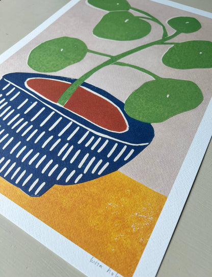Pilea Plant A3 Art Print