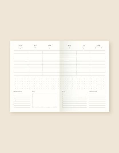 Pera Weekly Planner Lay-Flat Notebook