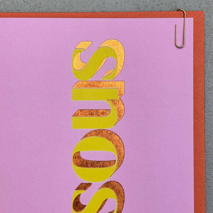 Bisous Foiled Font Greetings Card