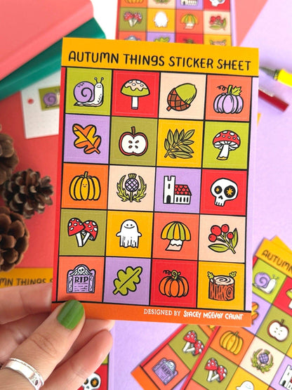 Autumn Things A6 Sticker Sheet