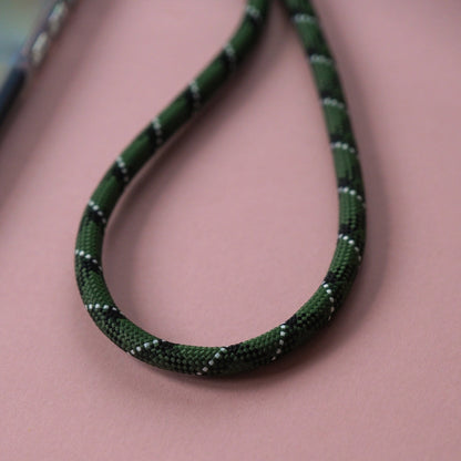 Crossbody Lanyard Phone Strap in Green & Black Stripe