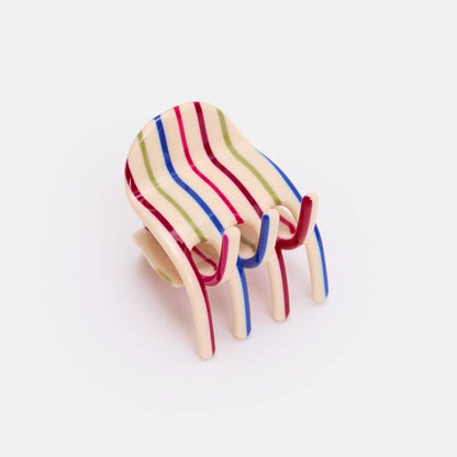Midi Ursa Hair Claw in Vanilla Stripe