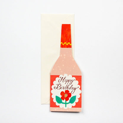 Rose Bottle Birthday Card