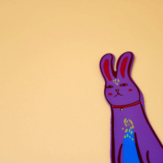 Bunny Leather Bookmark in Lilac
