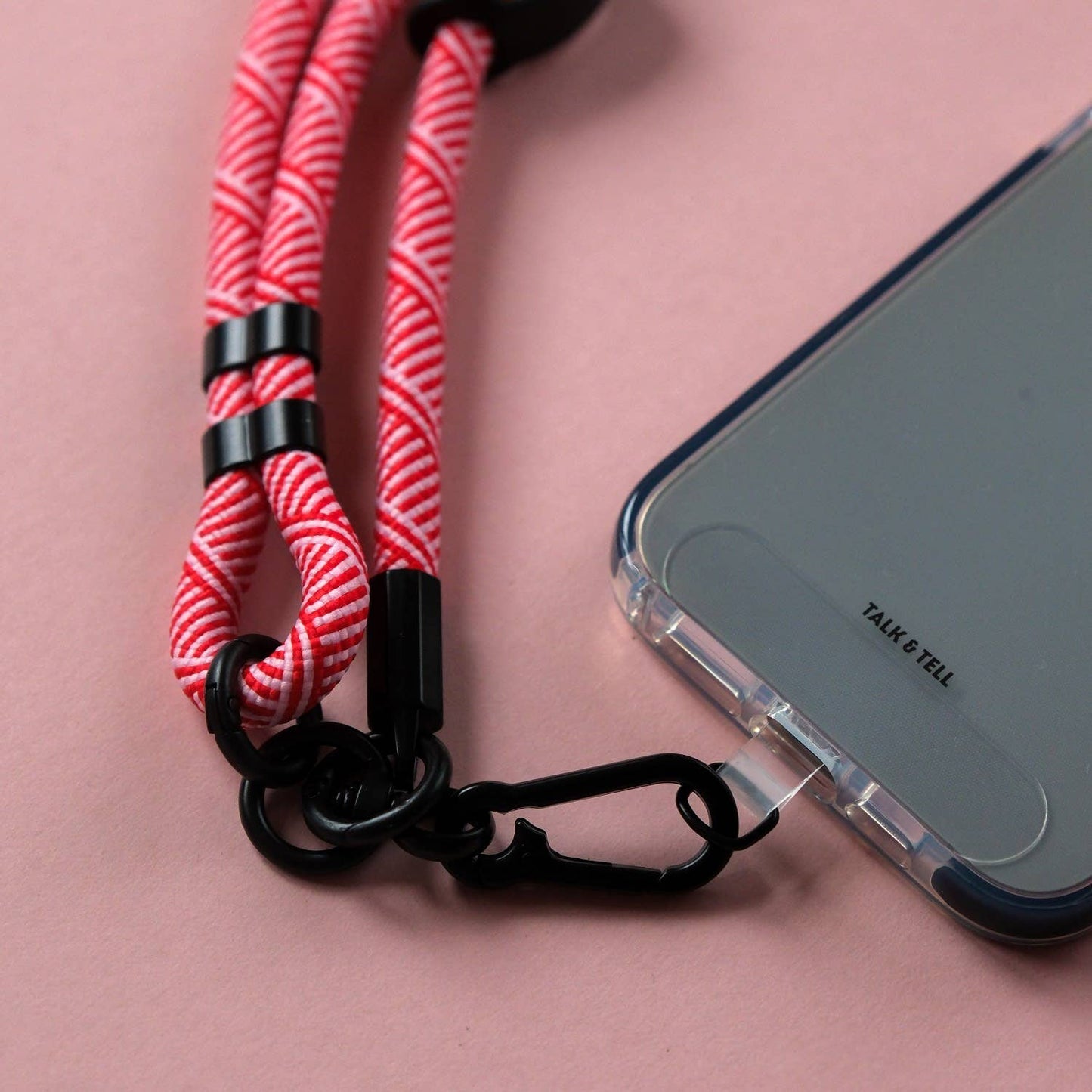Crossbody Lanyard Phone Strap in Red & Pink