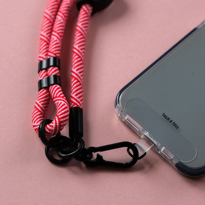 Crossbody Lanyard Phone Strap in Red & Pink